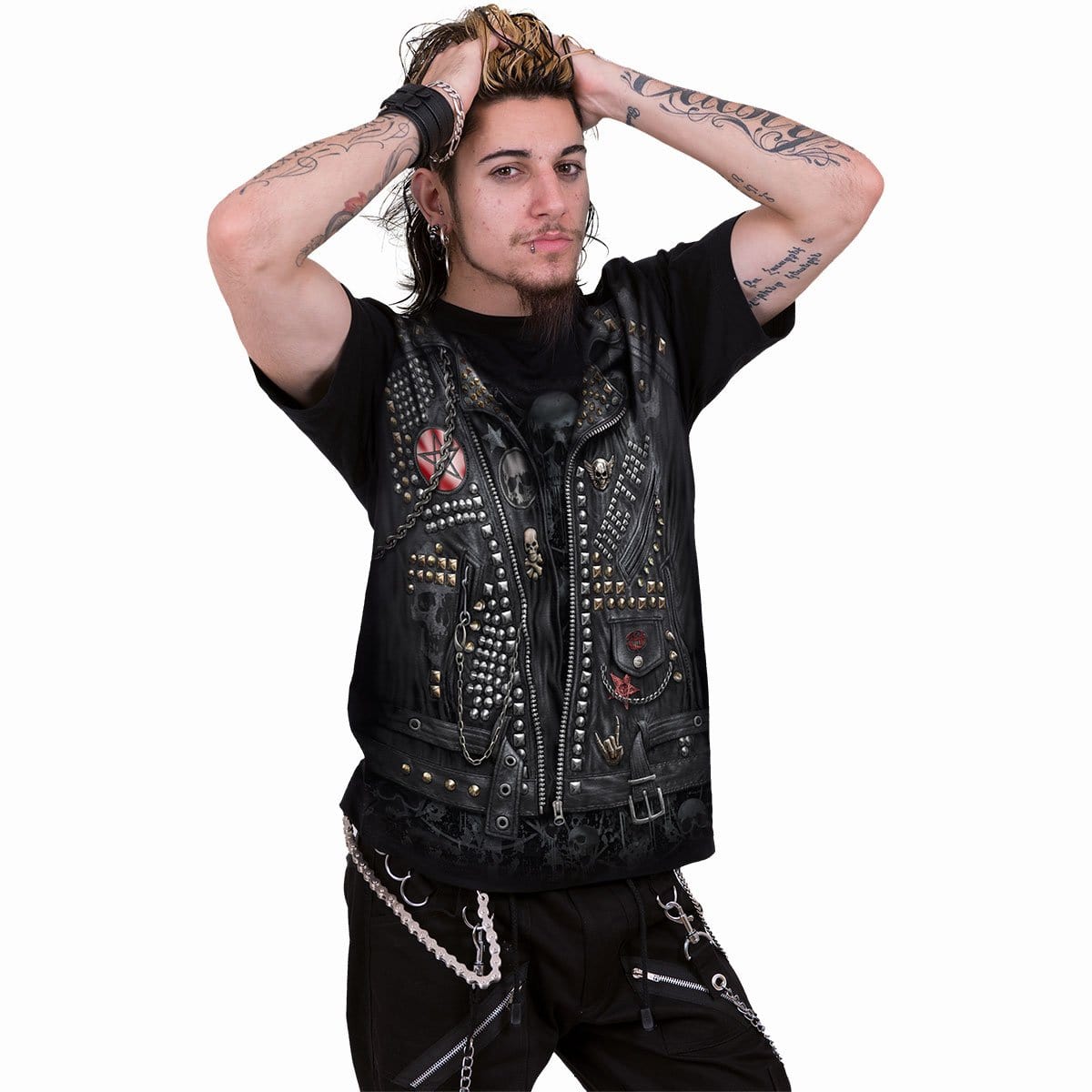 GOTH METAL - Allover T-Shirt Black - Spiral USA