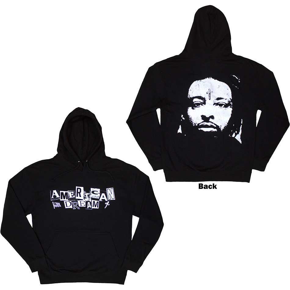 21 SAVAGE - AMERICAN DREAM - Pullover Hoodie Black
