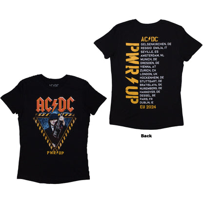 AC/DC - ANGUS TRIANGLE PWR-UP EU TOUR '24 - Ladies T-Shirt Black