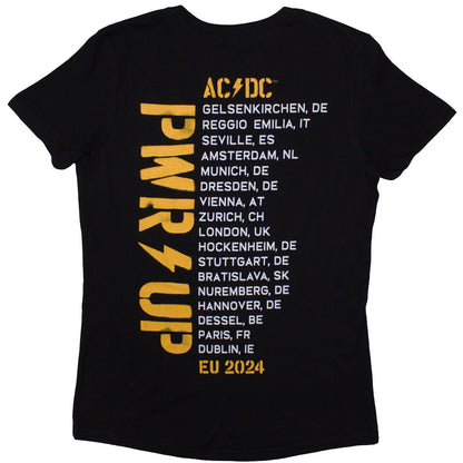 AC/DC - ANGUS TRIANGLE PWR-UP EU TOUR '24 - Ladies T-Shirt Black