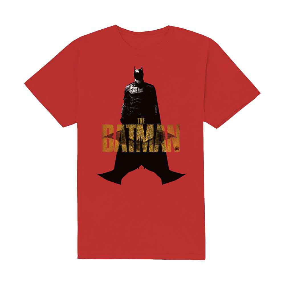 DC COMICS - THE BATMAN YELLOW TEXT - T-Shirt Red