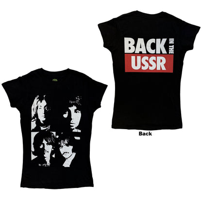 THE BEATLES - BACK IN THE USSR - Ladies T-Shirt Black