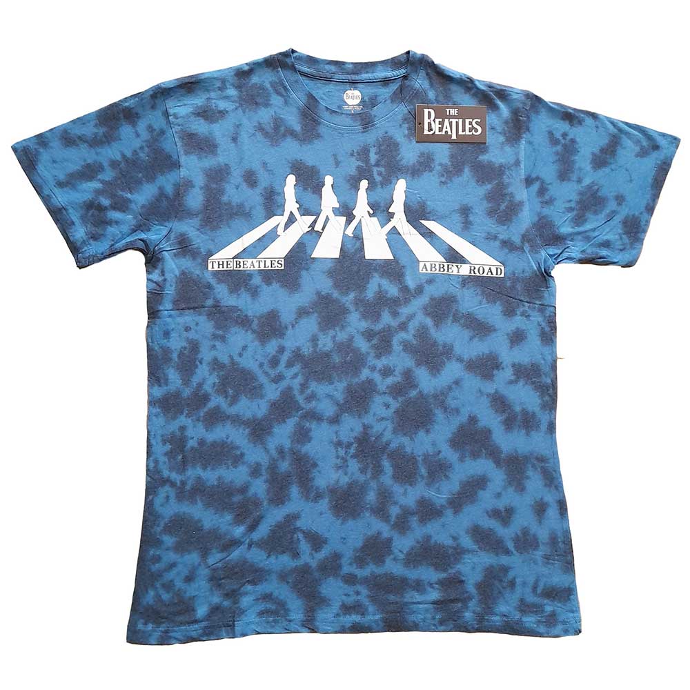 THE BEATLES - ABBEY ROAD CROSSING - T-Shirt Blue