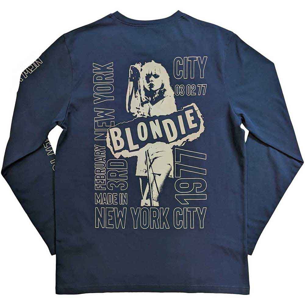 BLONDIE - NYC '77 - Long Sleeve T-Shirt Blue