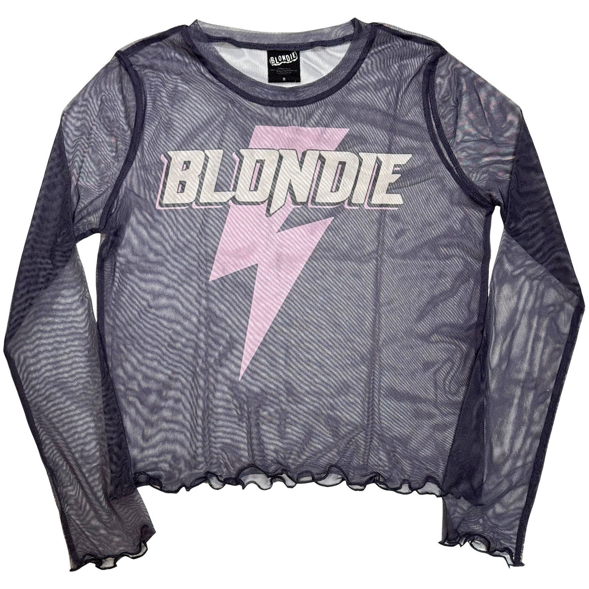 BLONDIE - LIGHTNING STRIKE - Ladies Long Sleeve Crop Top Purple