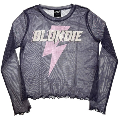 BLONDIE - LIGHTNING STRIKE - Ladies Long Sleeve Crop Top Purple