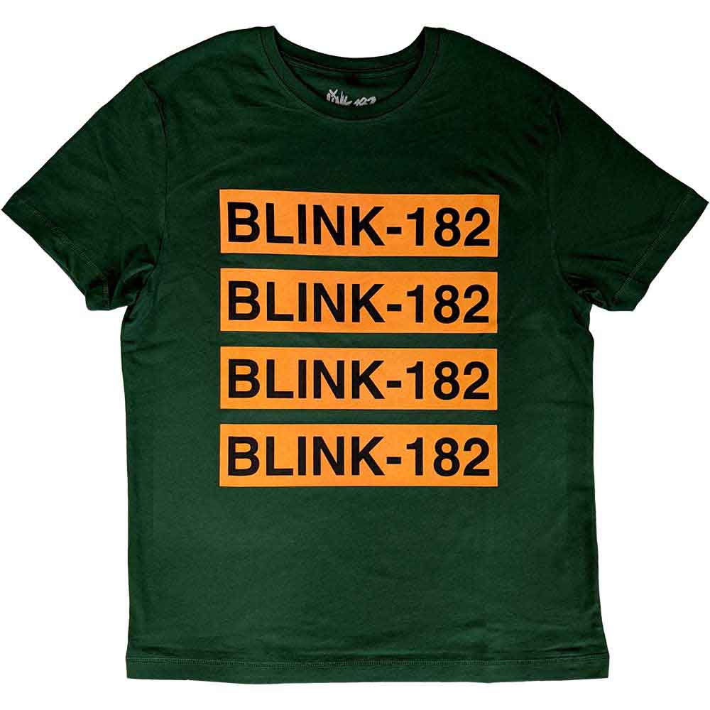 BLINK-182 - LOGO REPEAT - T-Shirt Green