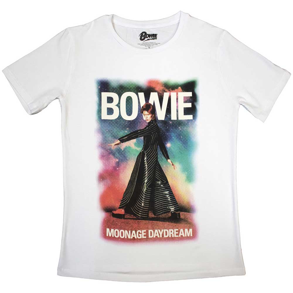 DAVID BOWIE - MOONAGE 11 FADE - Ladies T-Shirt White