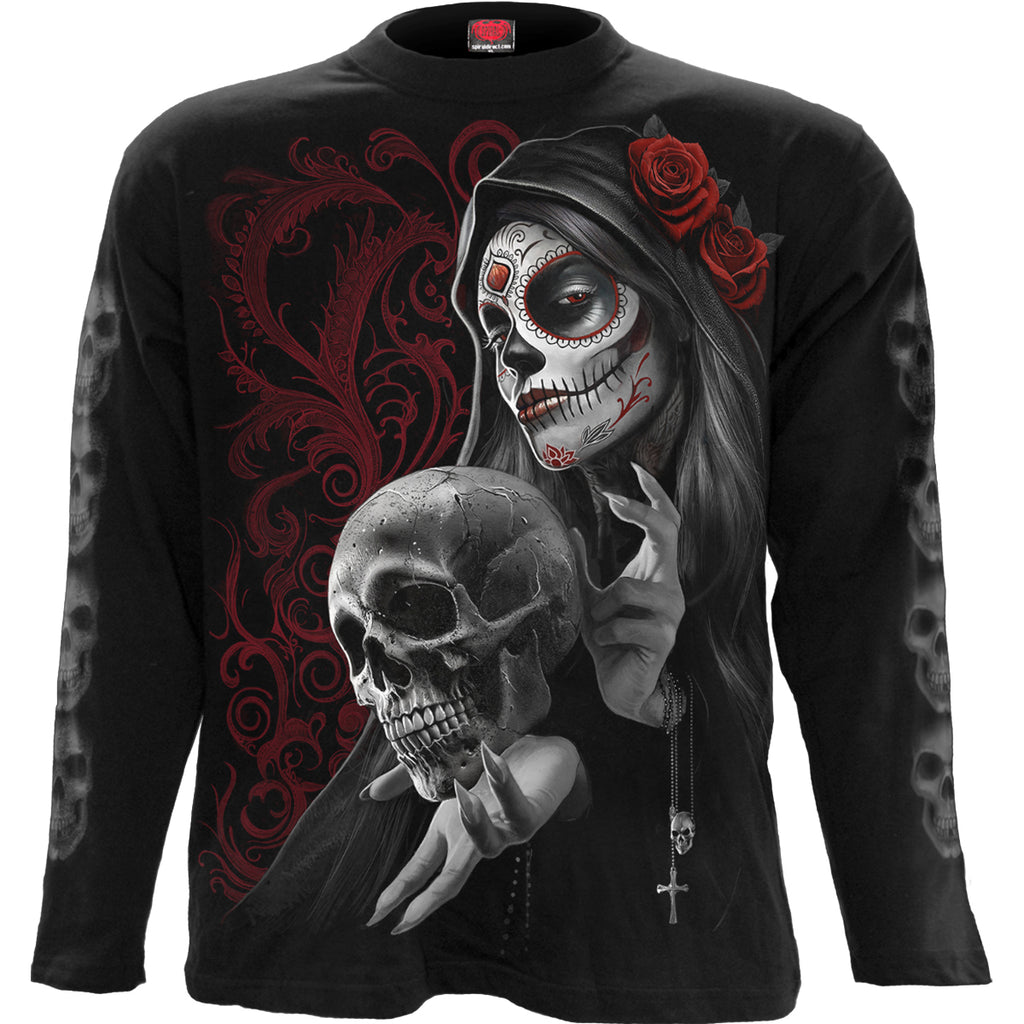 Compra SKULL SHOULDER WRAP - Felpa con cappuccio allover nera all'ingrosso