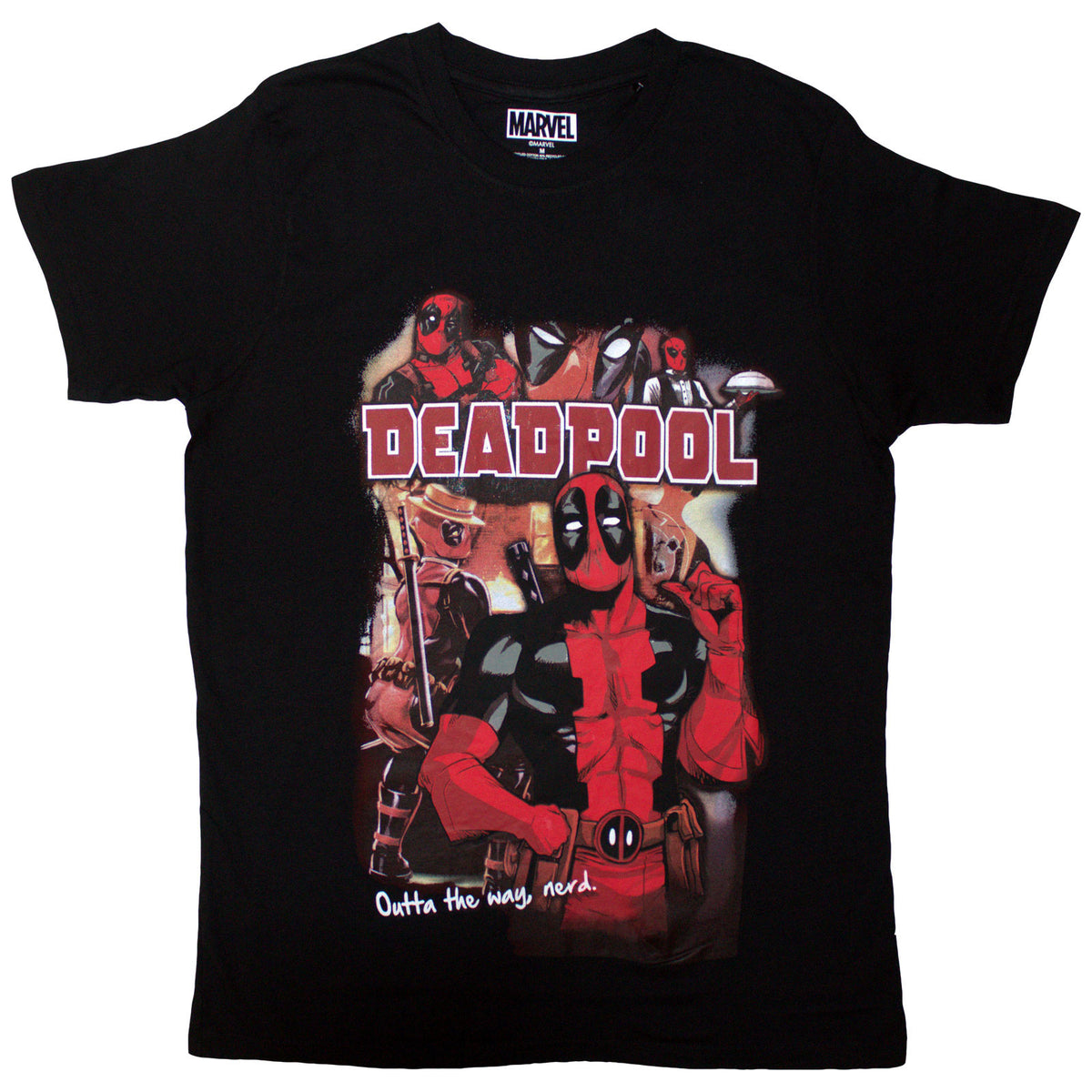 MARVEL COMICS - DEADPOOL OUTTA THE WAY NERD - T-Shirt Black