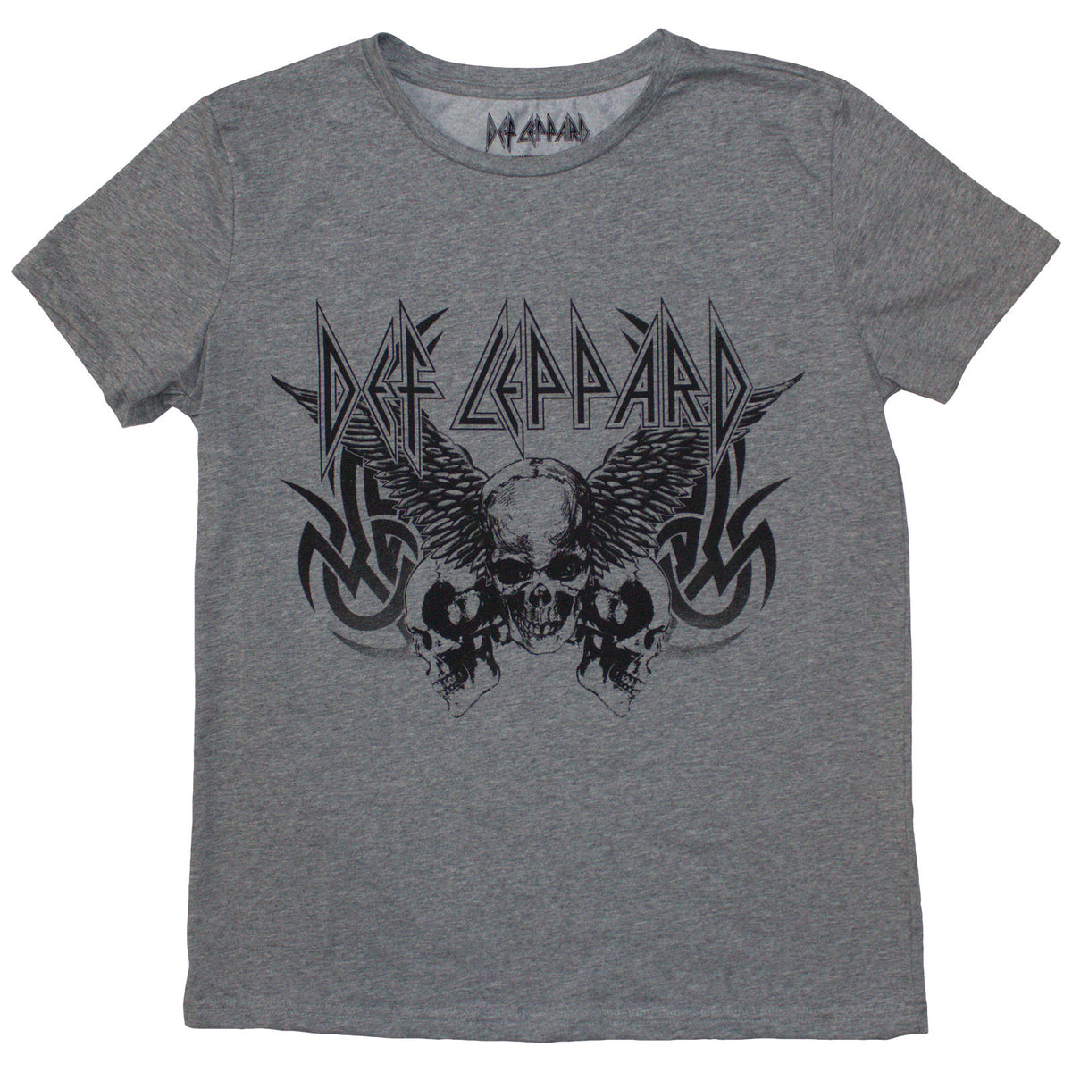 DEF LEPPARD - TRIBAL SKULL - Ladies T-Shirt Grey