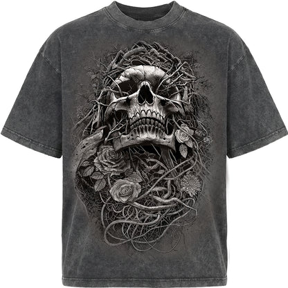 ACID REAPER - Box T-Shirt Acid Wash Charcoal