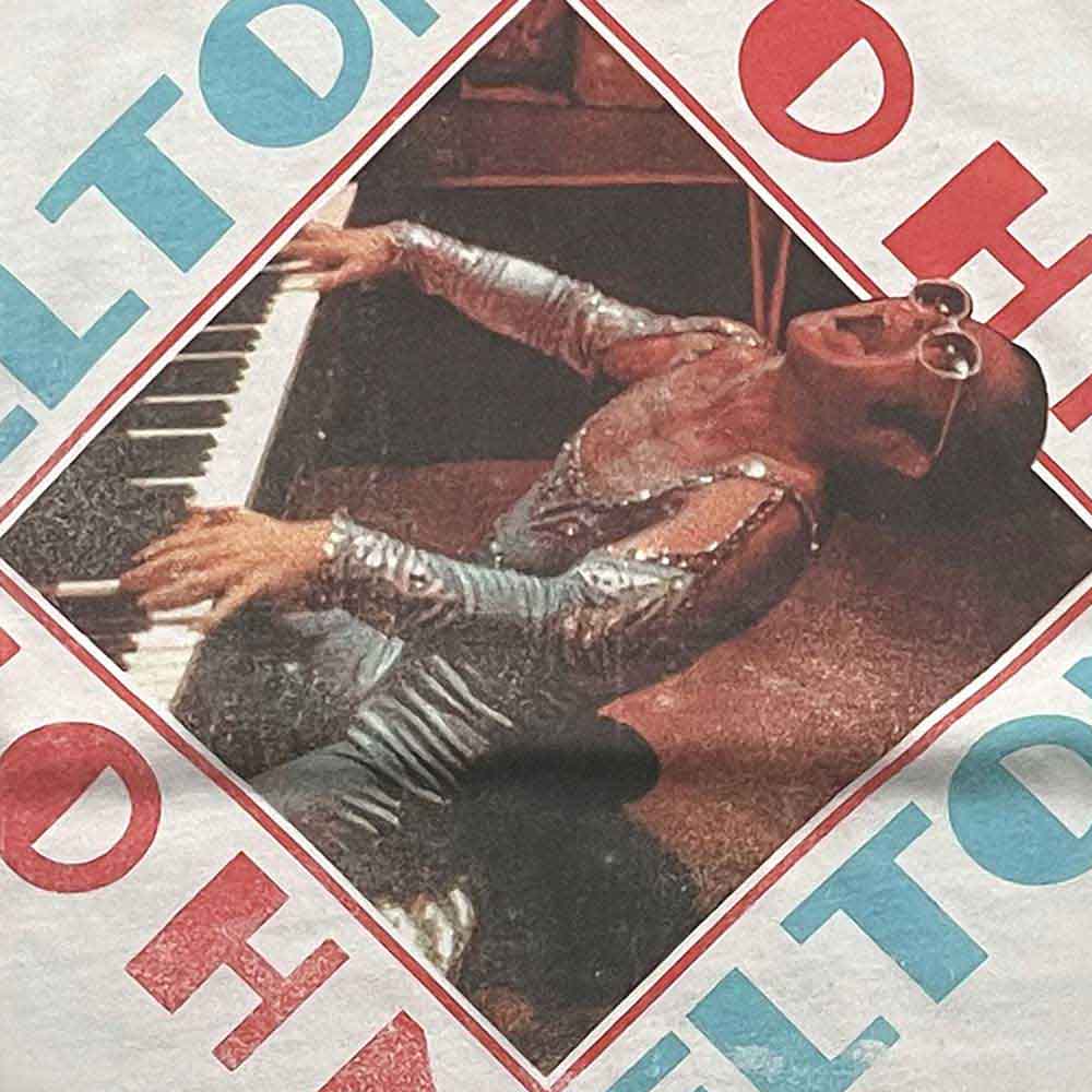 ELTON JOHN - PIANO DIAMOND - Ringer T-Shirt White