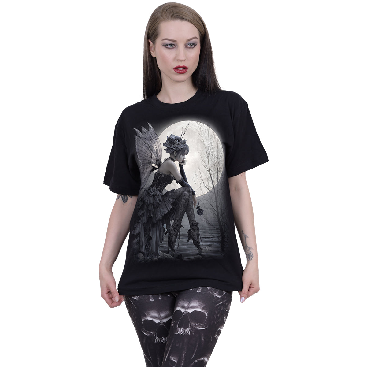 REFLECTIONS - Front Print T-Shirt Black
