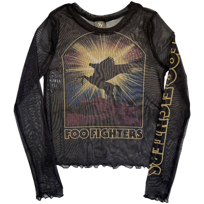 FOO FIGHTERS - PEGASUS - Ladies Long Sleeve Crop Top Black