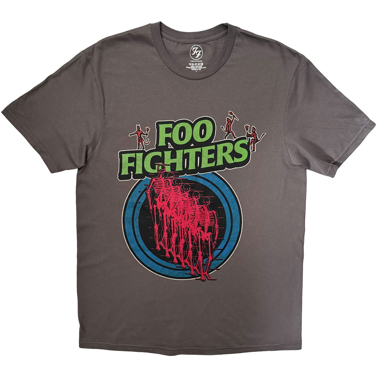 FOO FIGHTERS - SKELETON REPEAT - T-Shirt Charcoal Grey