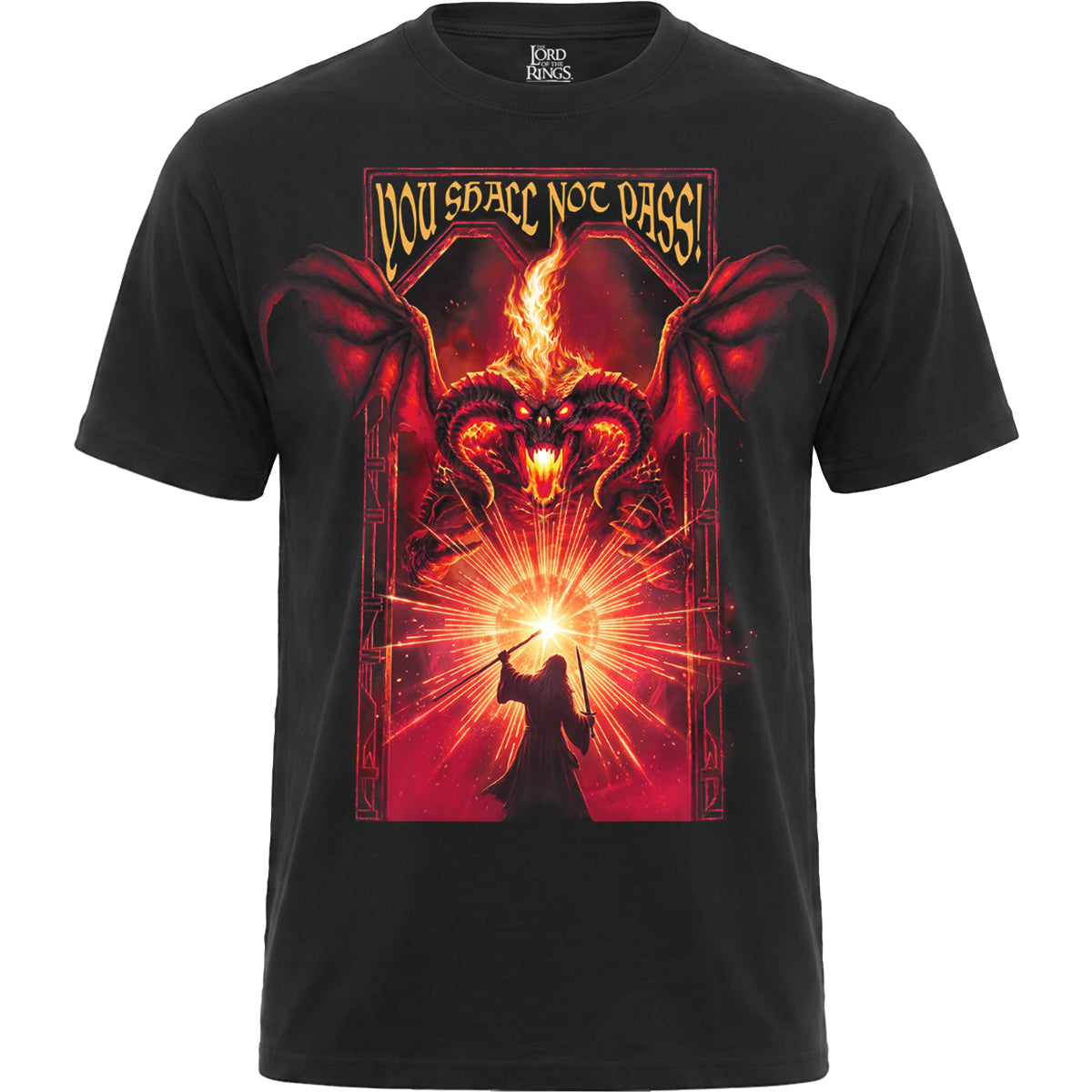 LOTR - YOU SHALL NOT PASS - Front Print T-Shirt Black