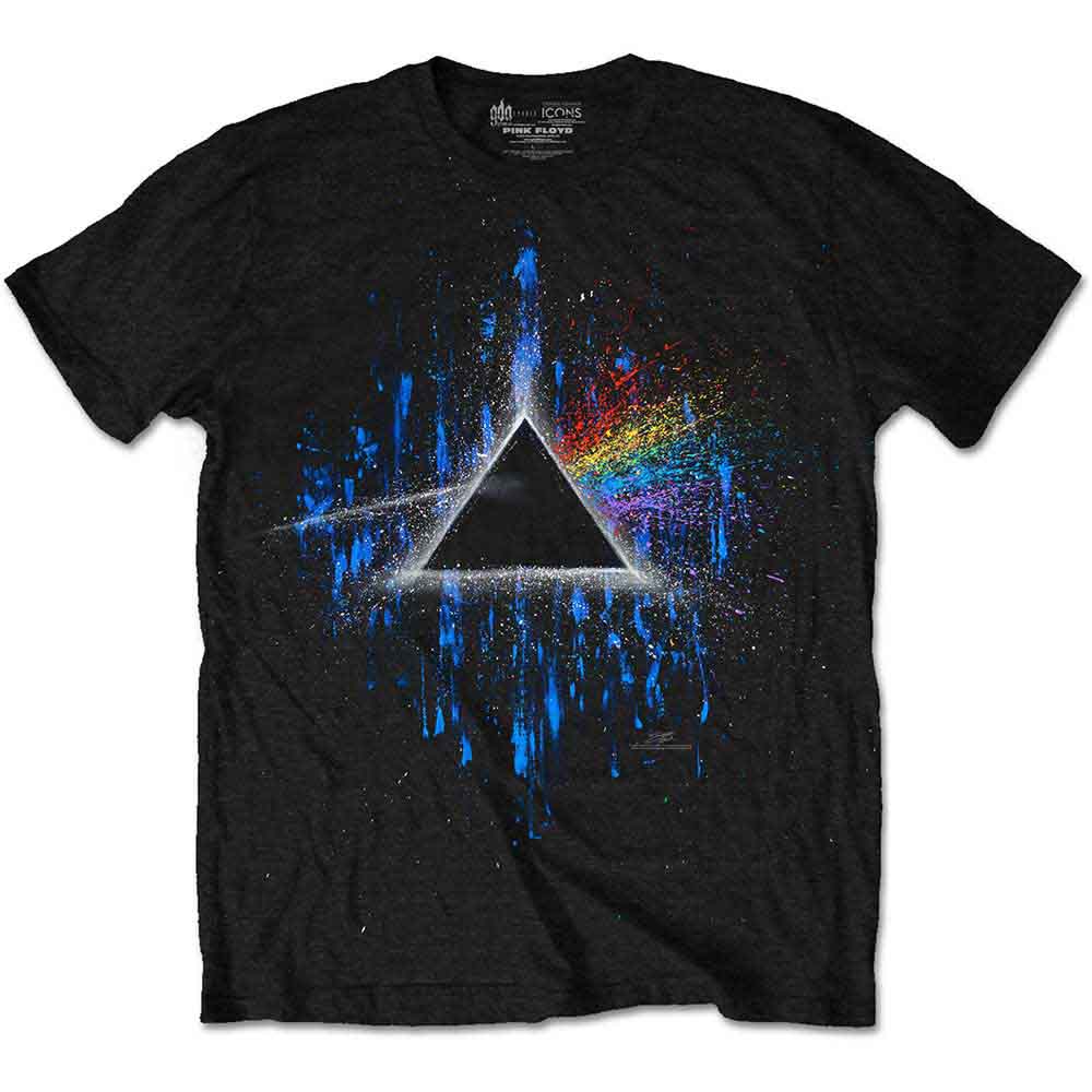 PINK FLOYD - DARK SIDE OF THE MOON BLUE SPLATTER - T-Shirt Black