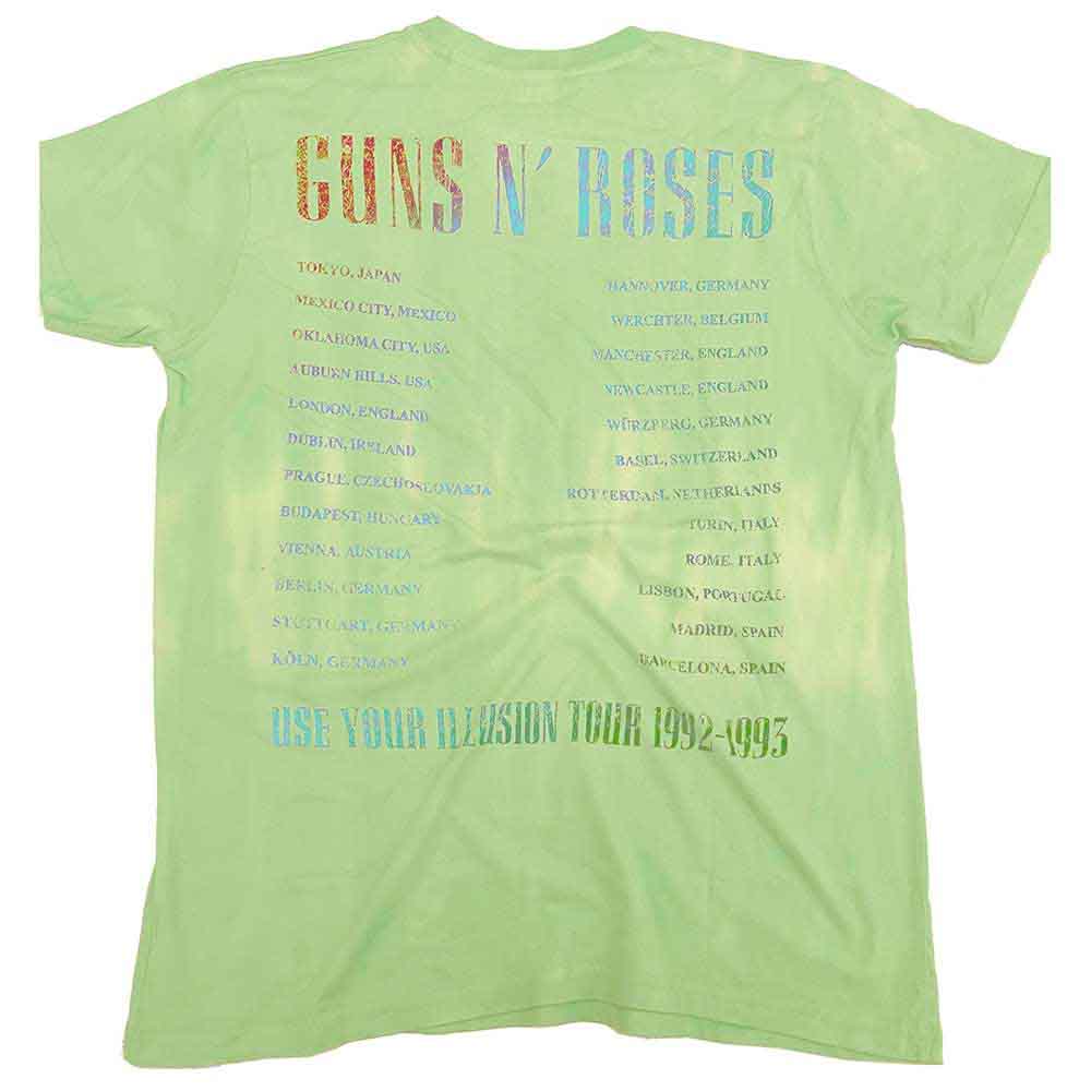 GUNS N' ROSES - GRADIENT USE YOUR ILLUSION TOUR - T-Shirt Green
