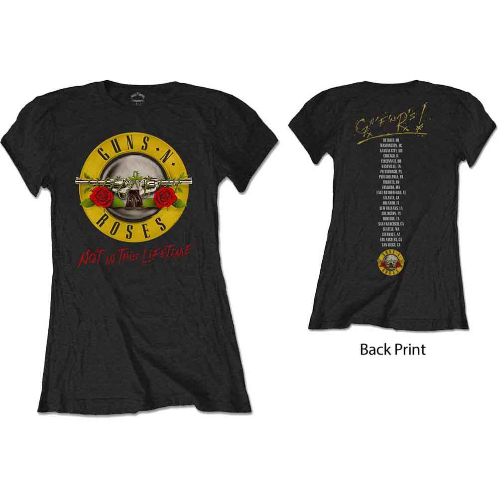 GUNS N' ROSES - NOT IN THIS LIFETIME TOUR - Ladies T-Shirt Black