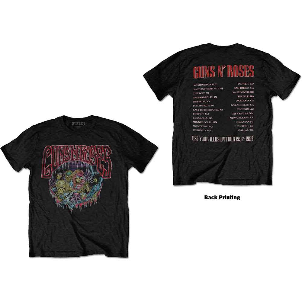 GUNS N' ROSES - ILLUSION TOUR - T-Shirt Black