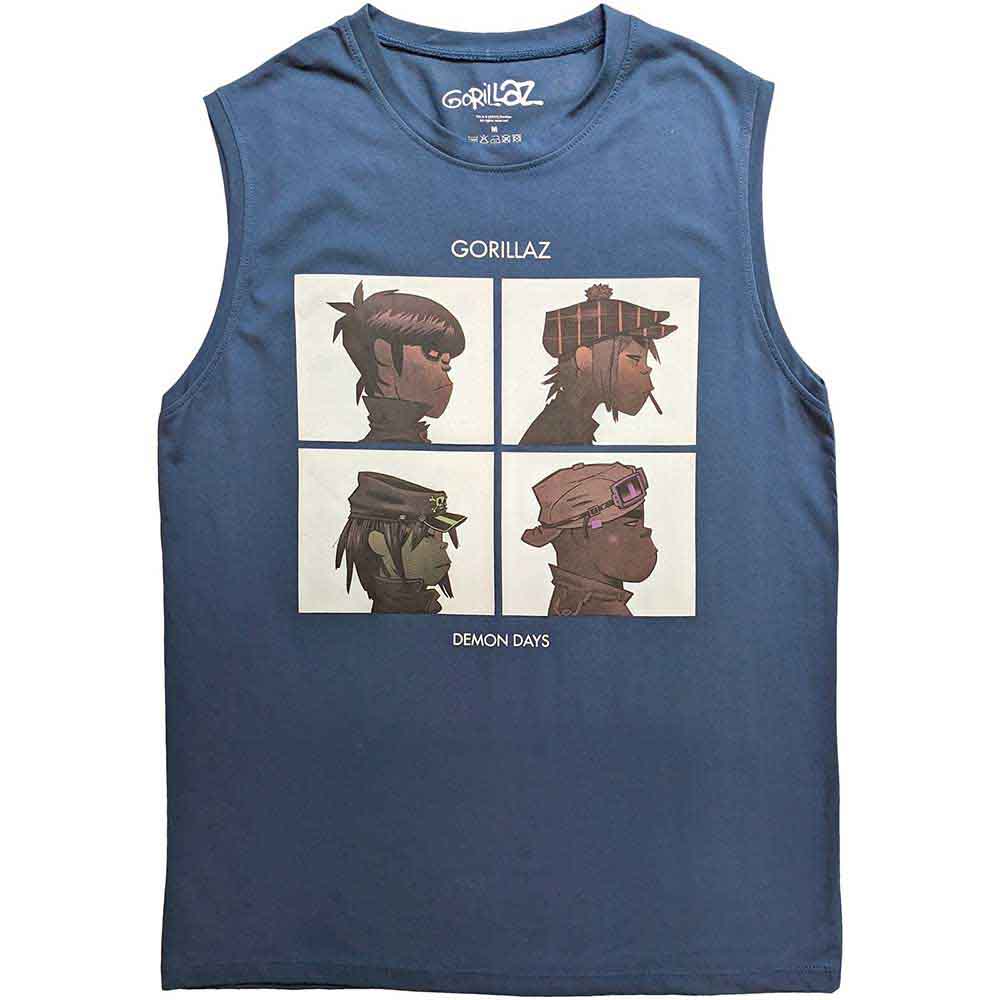 GORILLAZ - DEMON DAYS - Tank T-Shirt Blue