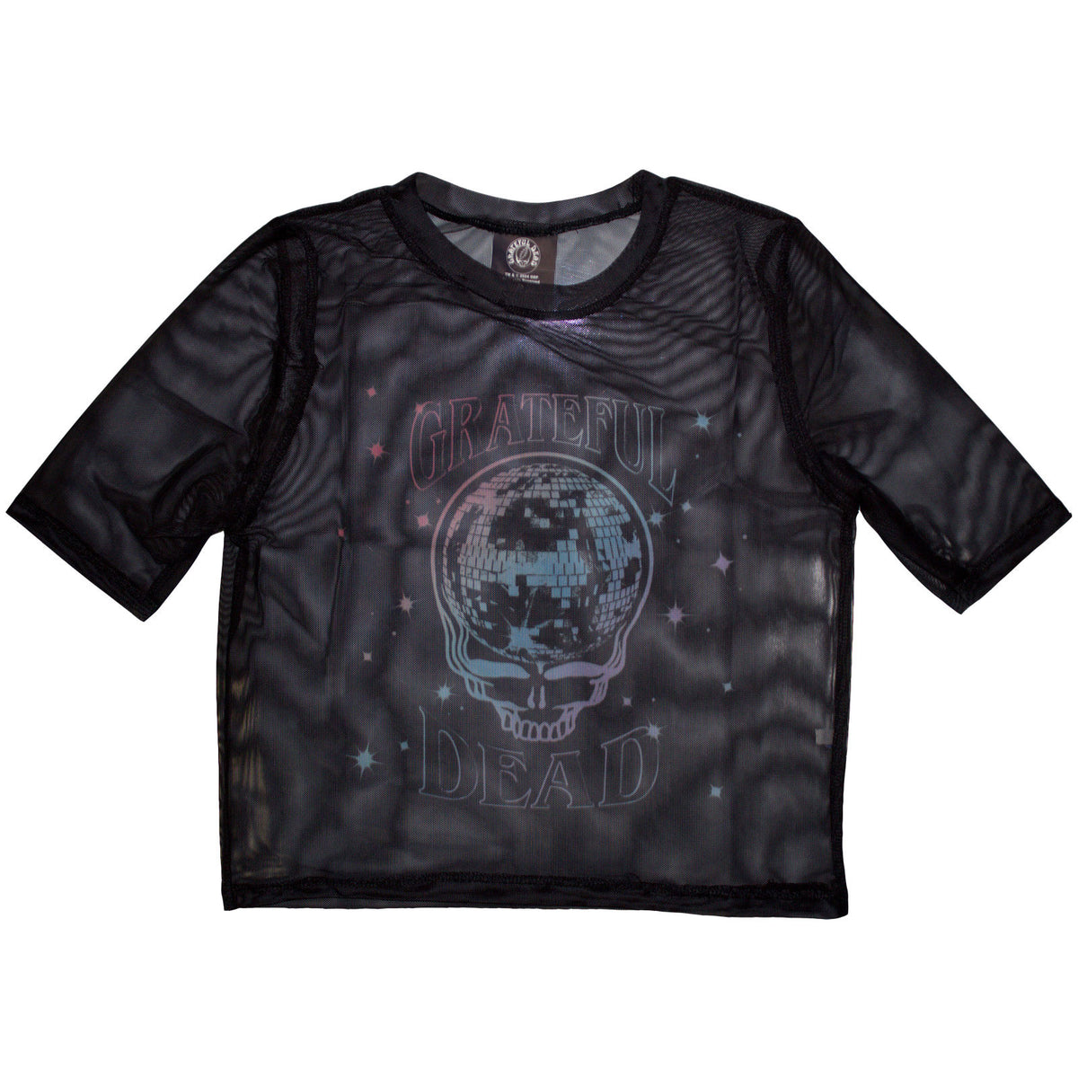 GRATEFUL DEAD - STEALY GLITTER BALL - Ladies Crop Top Black