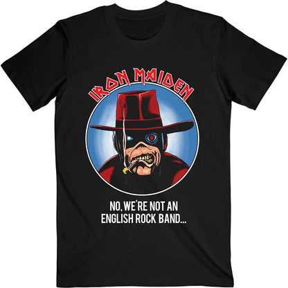 IRON MAIDEN - NOT AN ENGLISH ROCK BAND - T-Shirt Black