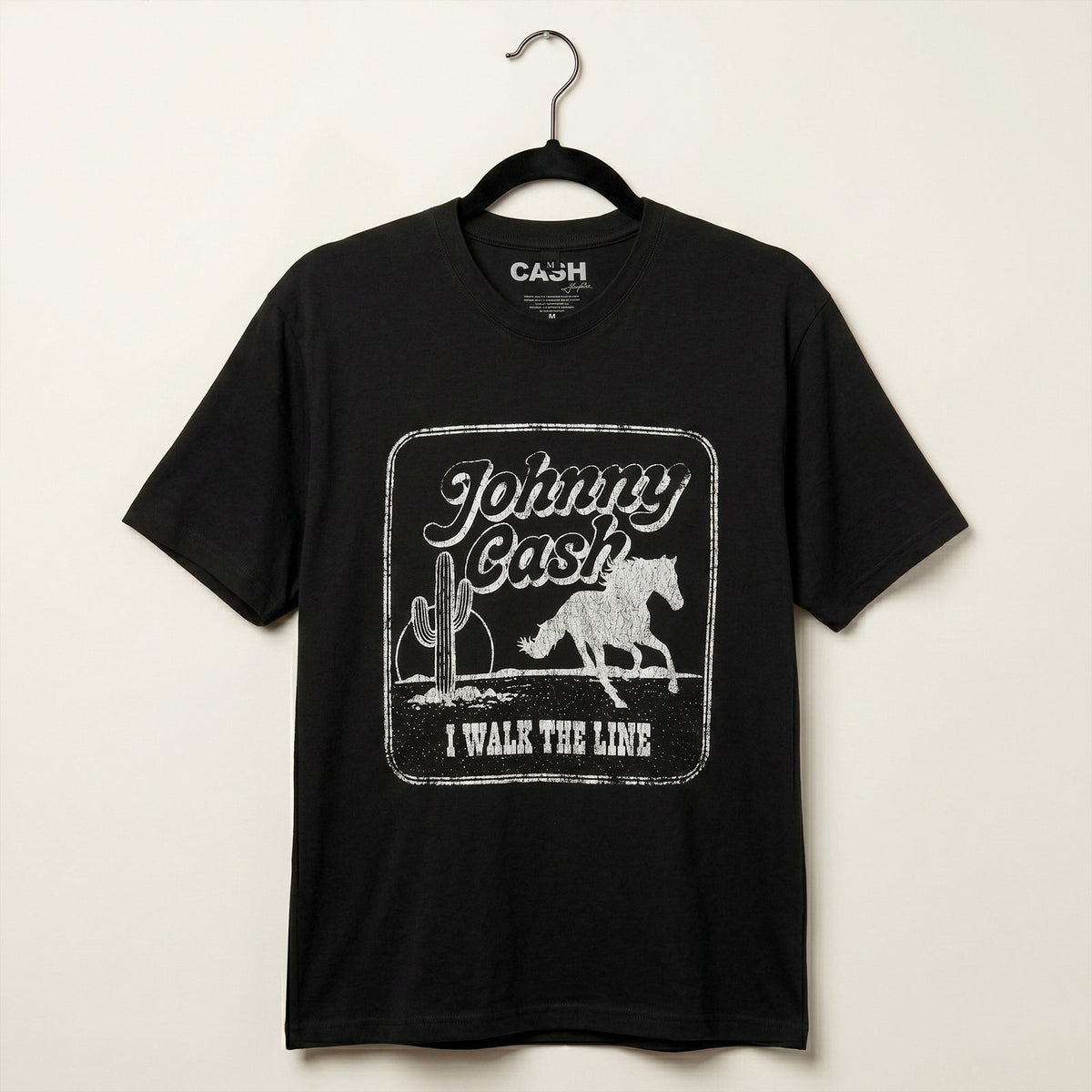 JOHNNY CASH - I WALK THE LINE - Carbon T-Shirt Black