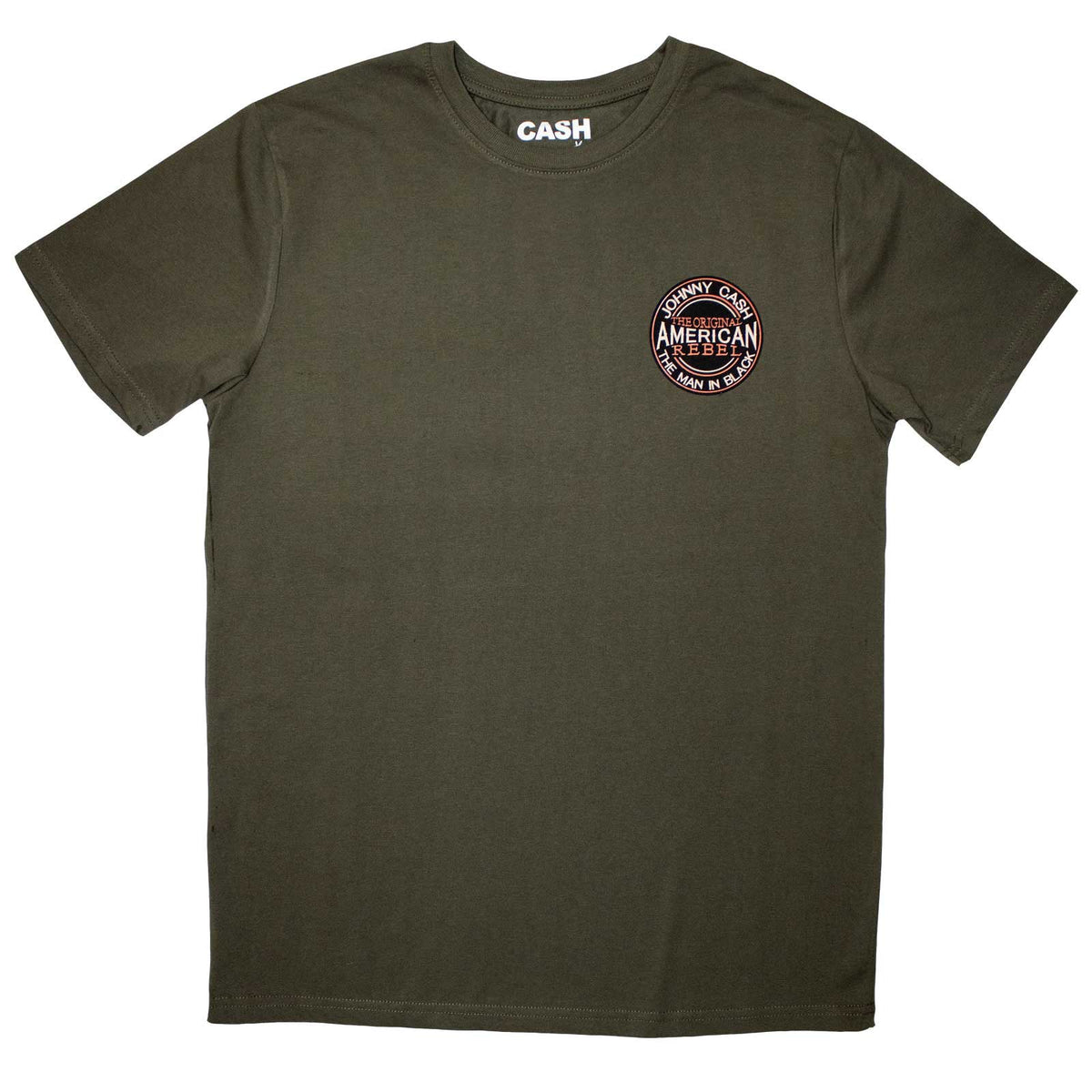 JOHNNY CASH - MINI AMERICAN REBEL LOGO - T-Shirt Green