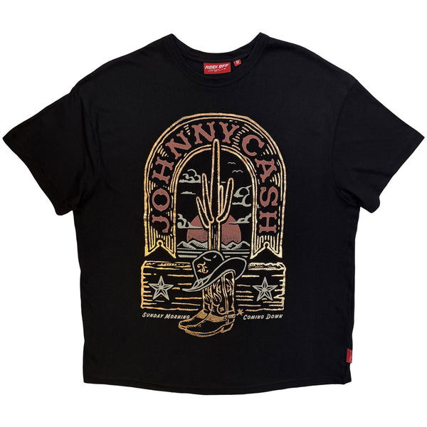 JOHNNY CASH - SUNDAY MORNING - Ladies T-Shirt Black