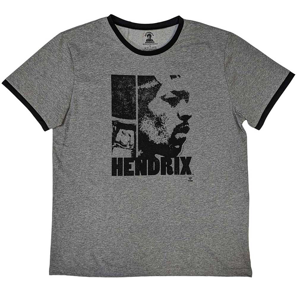 JIMI HENDRIX - LET ME LIVE - Ringer T-Shirt Grey