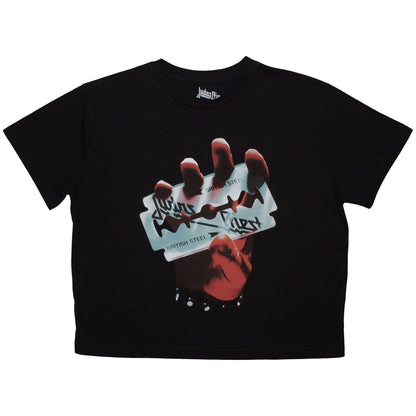 JUDAS PRIEST - BRITISH STEEL - Ladies Crop Top Black