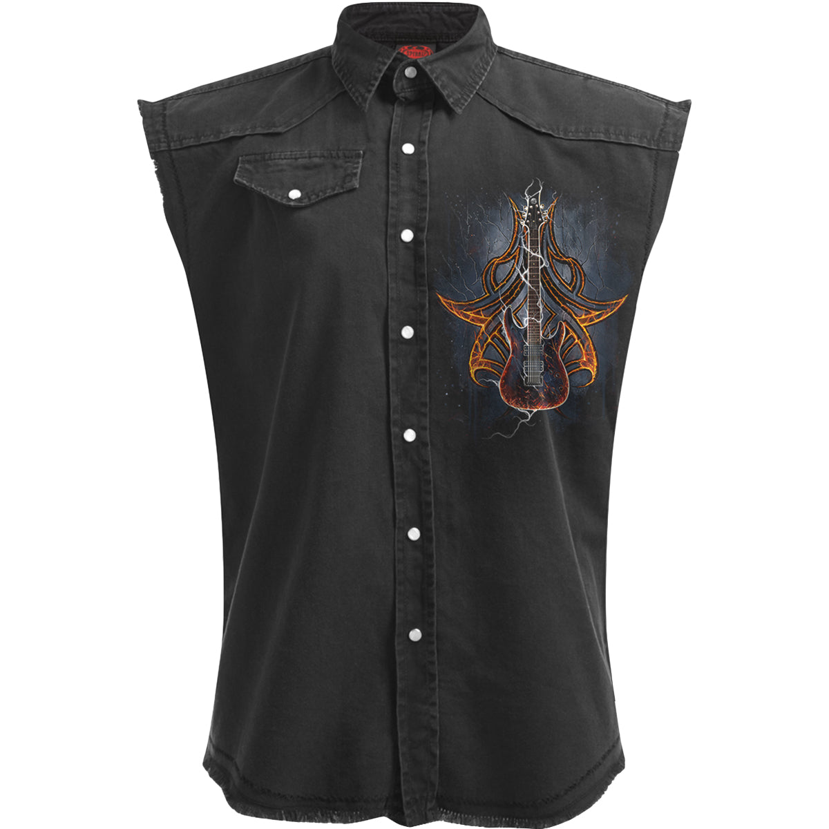 DEATH ROCKER - Sleeveless Stone Washed Worker Black – Spiral USA