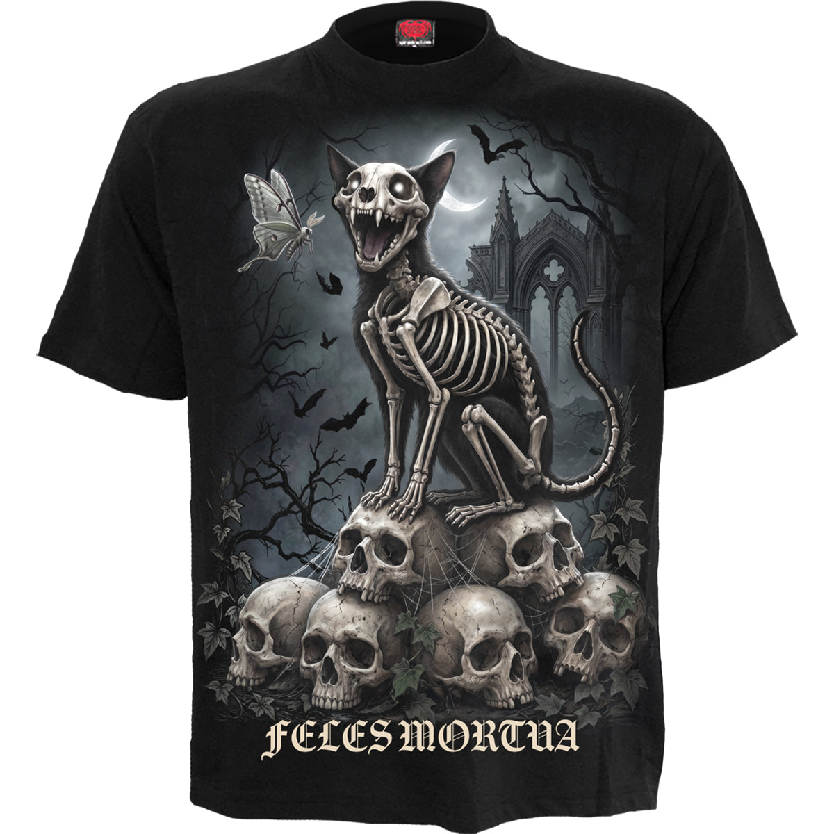 FELES MORTUA - Front Print T-Shirt Black