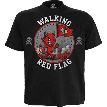 RED FLAG - Front Print T-Shirt Black