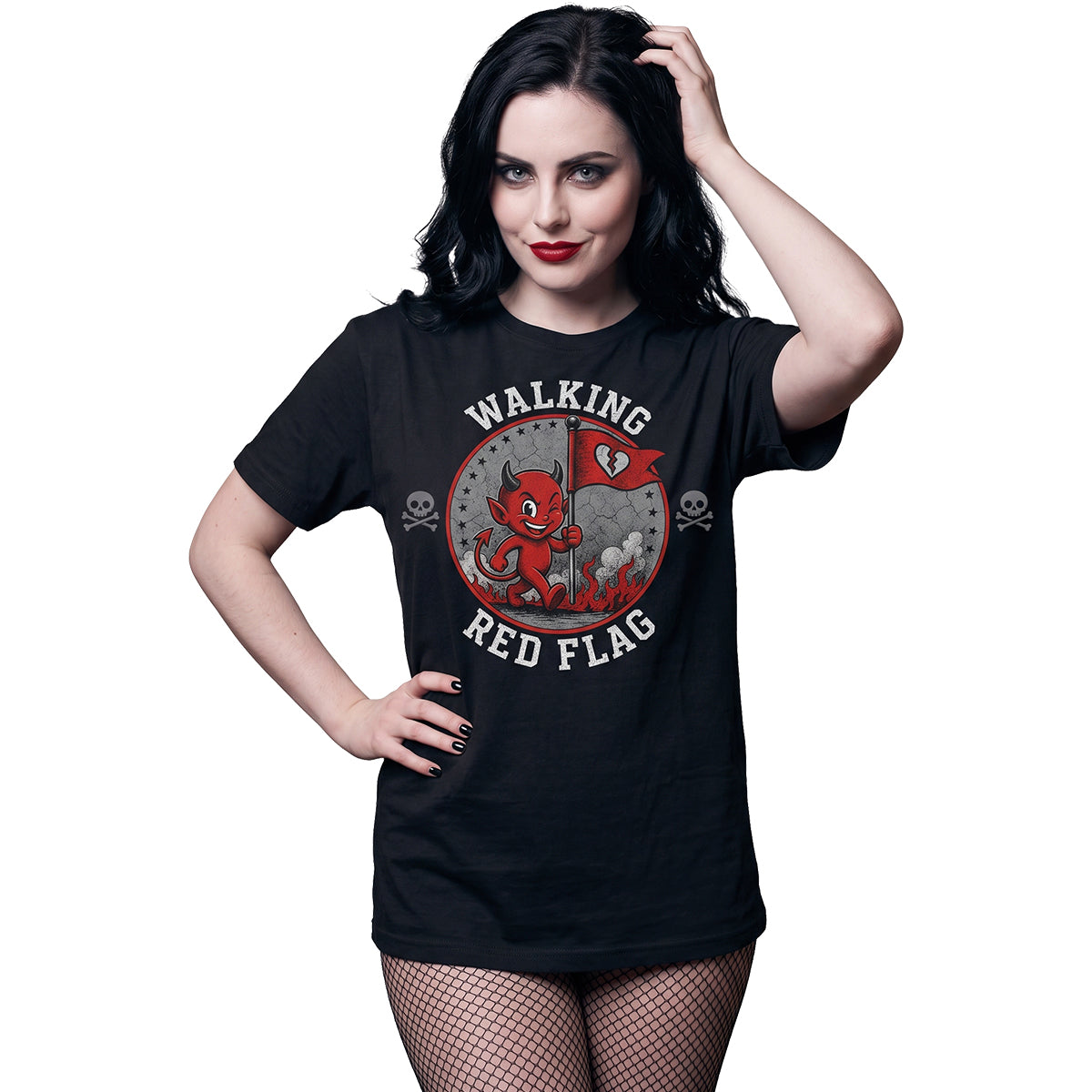 RED FLAG - Front Print T-Shirt Black