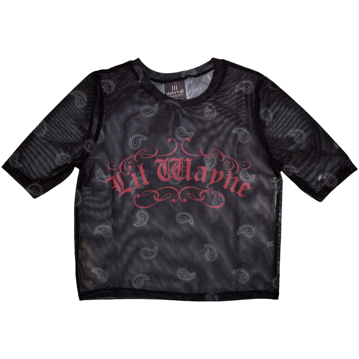 LIL WAYNE - SCRIPT LOGO - Ladies Crop Top Black