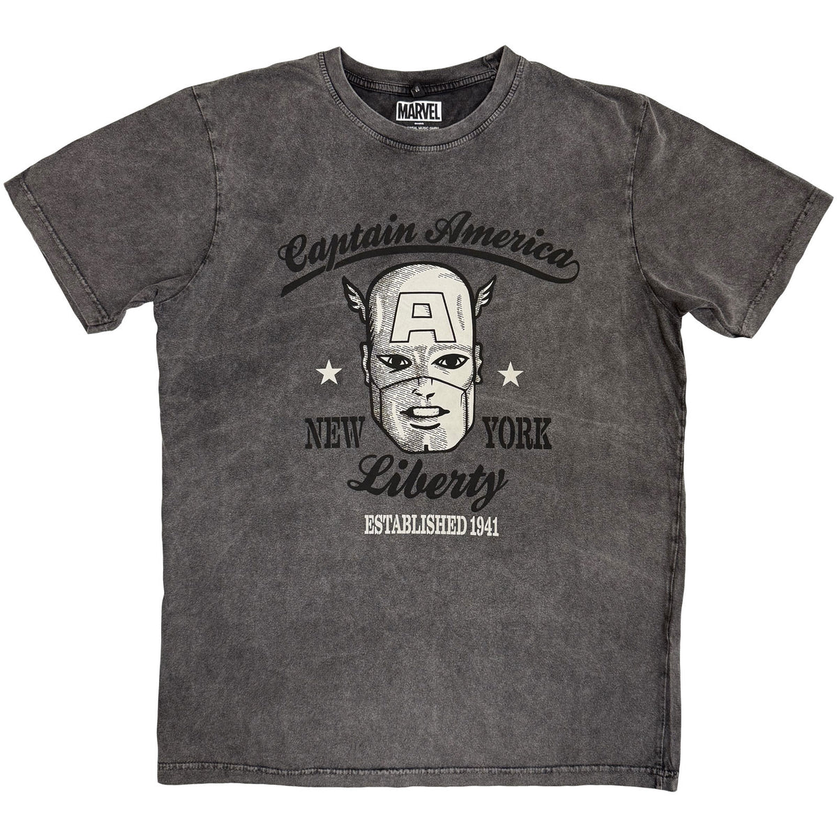 MARVEL COMICS - CAPTAIN AMERICA EST. 1941 - Stone Wash T-Shirt Grey