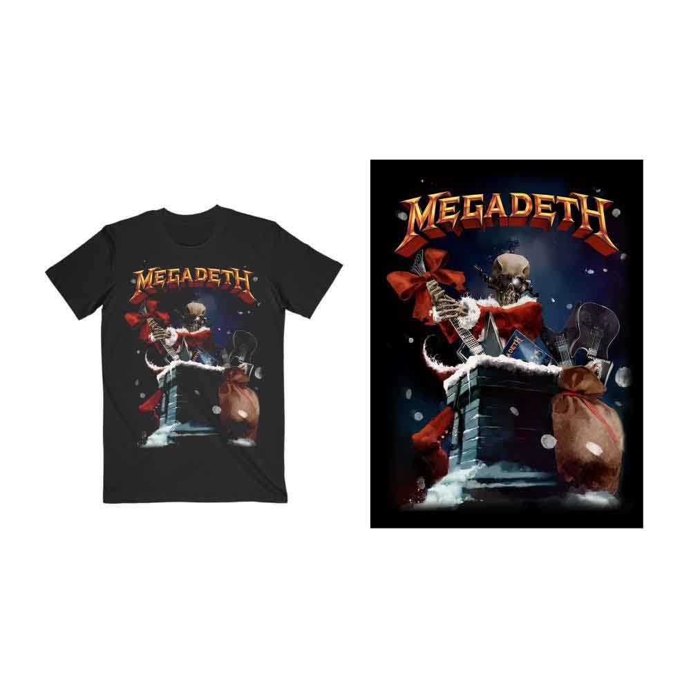 MEGADETH - SANTA VIC CHIMNEY - T-Shirt Black