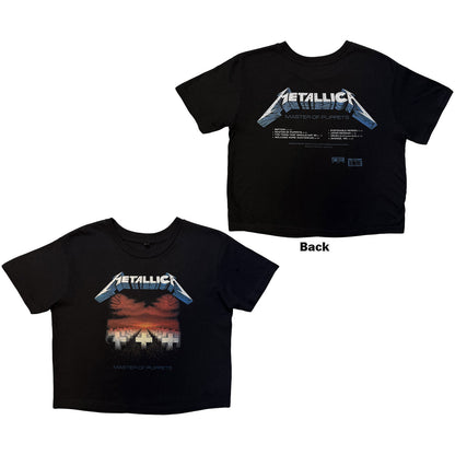 METALLICA - MASTER OF PUPPETS TRACKS - Ladies Crop Top Black
