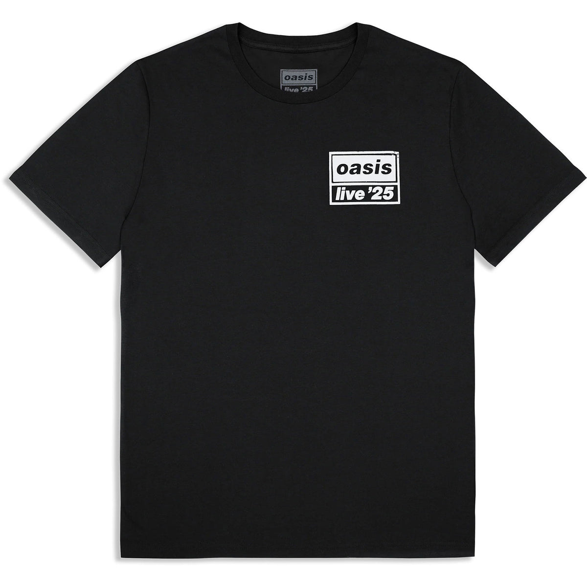 OASIS - LIVE 25 DISTRESSED LOCKUP POCKET - T-Shirt Black