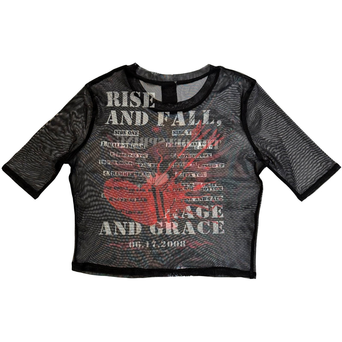 THE OFFSPRING - RISE & FALL - Ladies Crop Top Black