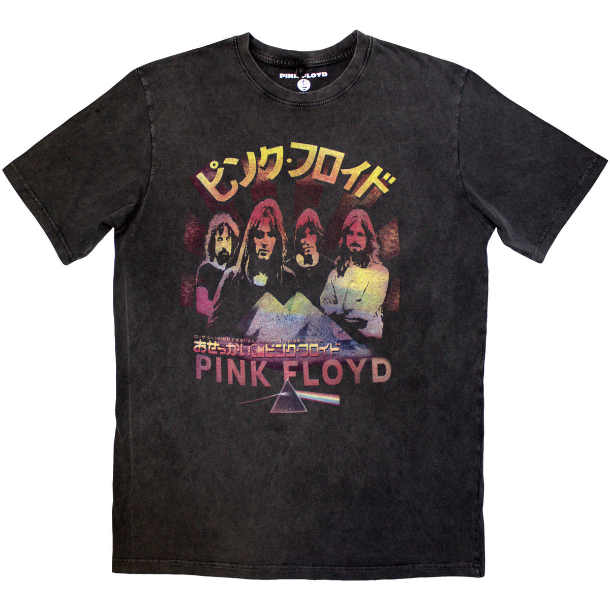 PINK FLOYD - JAPAN POSTER - Stone Wash T-Shirt Grey