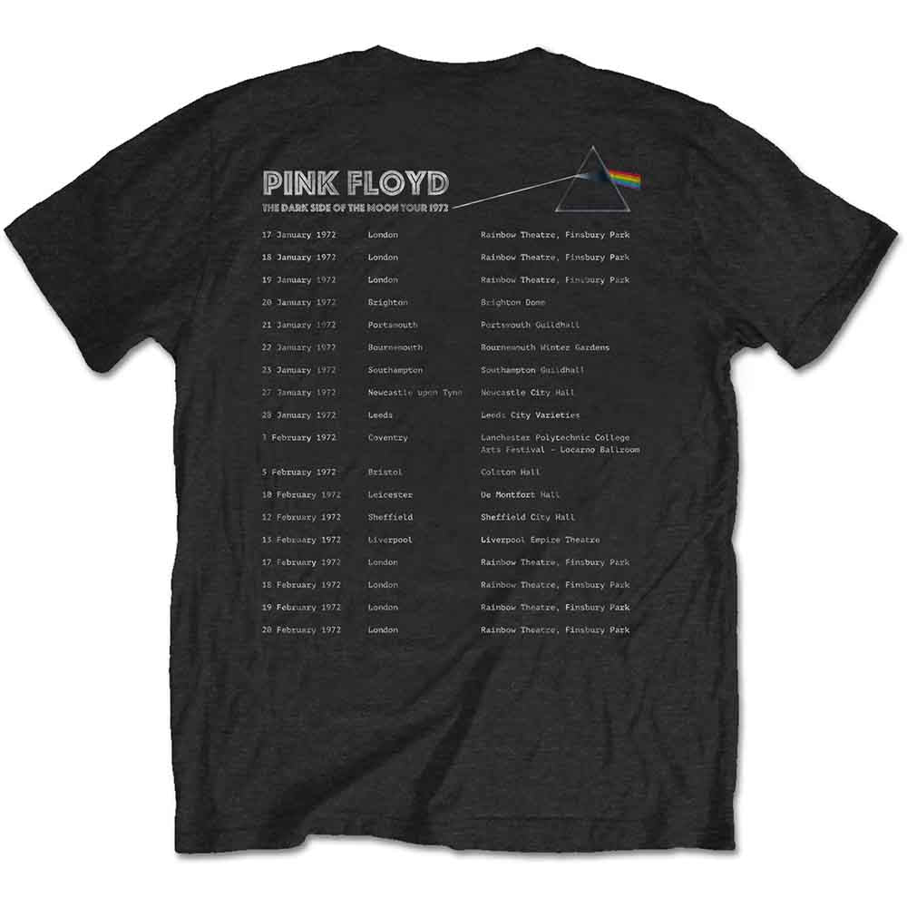 PINK FLOYD - DARK SIDE OF THE MOON 1972 TOUR - T-Shirt Black