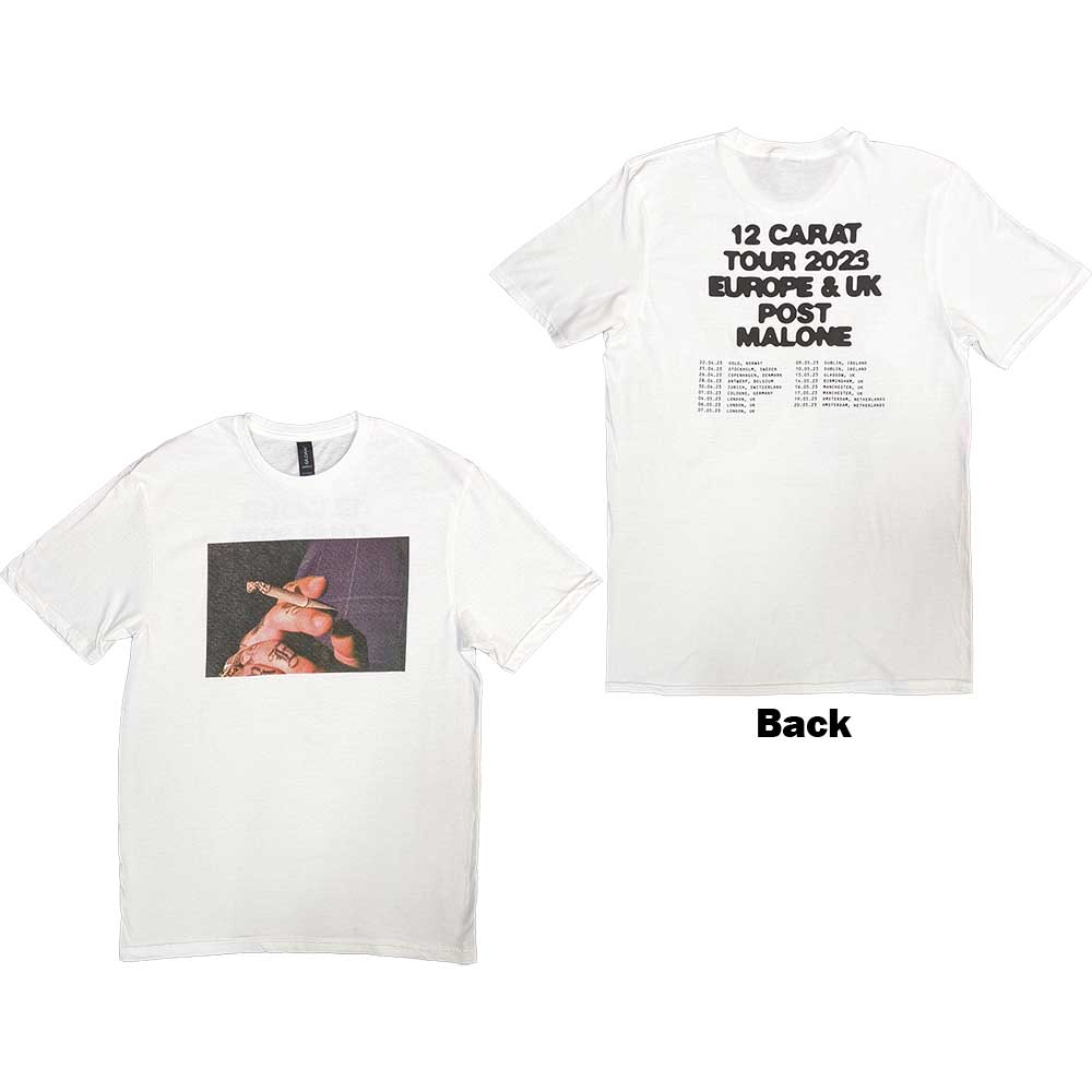 POST MALONE - BURN IT DOWN 2023 TOUR DATES - T-Shirt White