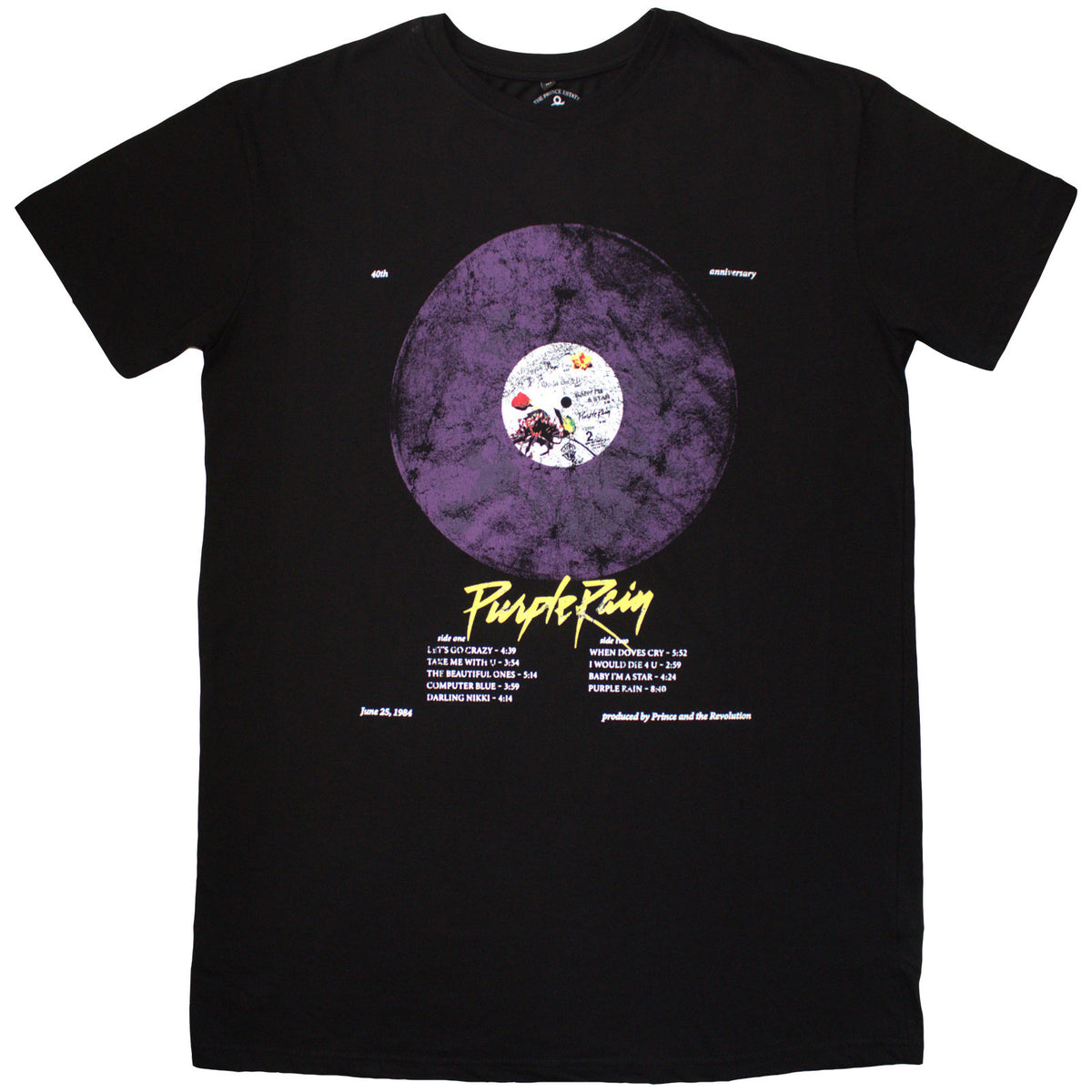 PRINCE - PURPLE RAIN DISC - Ladies T-Shirt Dress Black