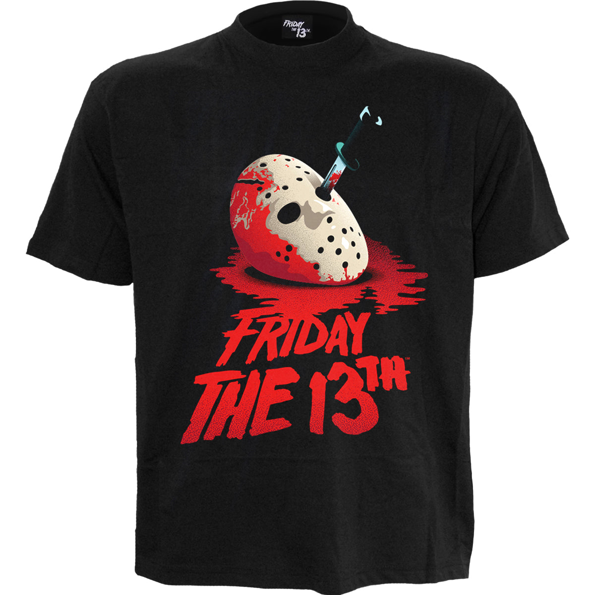 FRIDAY THE 13TH - CLASSIC MASK - Front Print T-Shirt Black