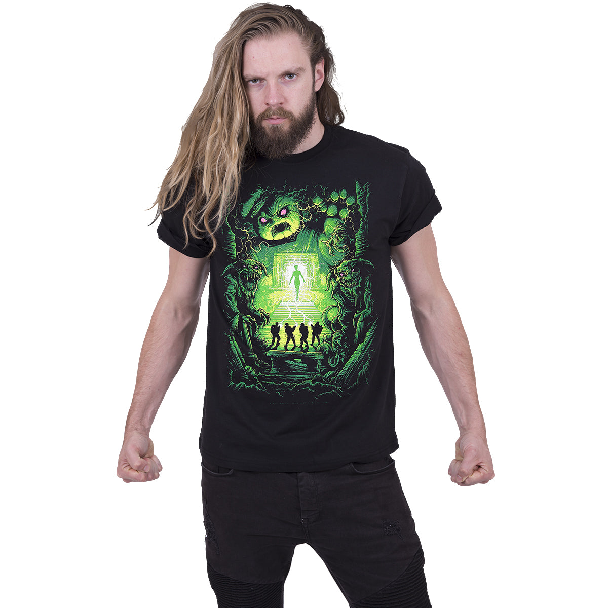 AC/DC Back In Black T-Shirt – Offizielles Bandshirt, Frontprint, 100% Baumwolle | Grunge & Rock Merchandise