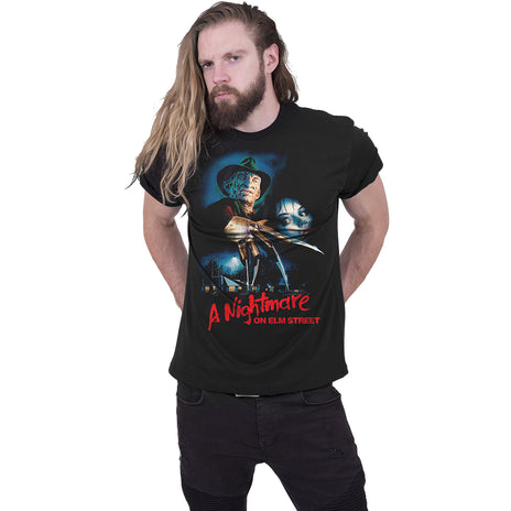 A NIGHTMARE ON ELM STREET - LOGO POSTER - Front Print T-Shirt Black